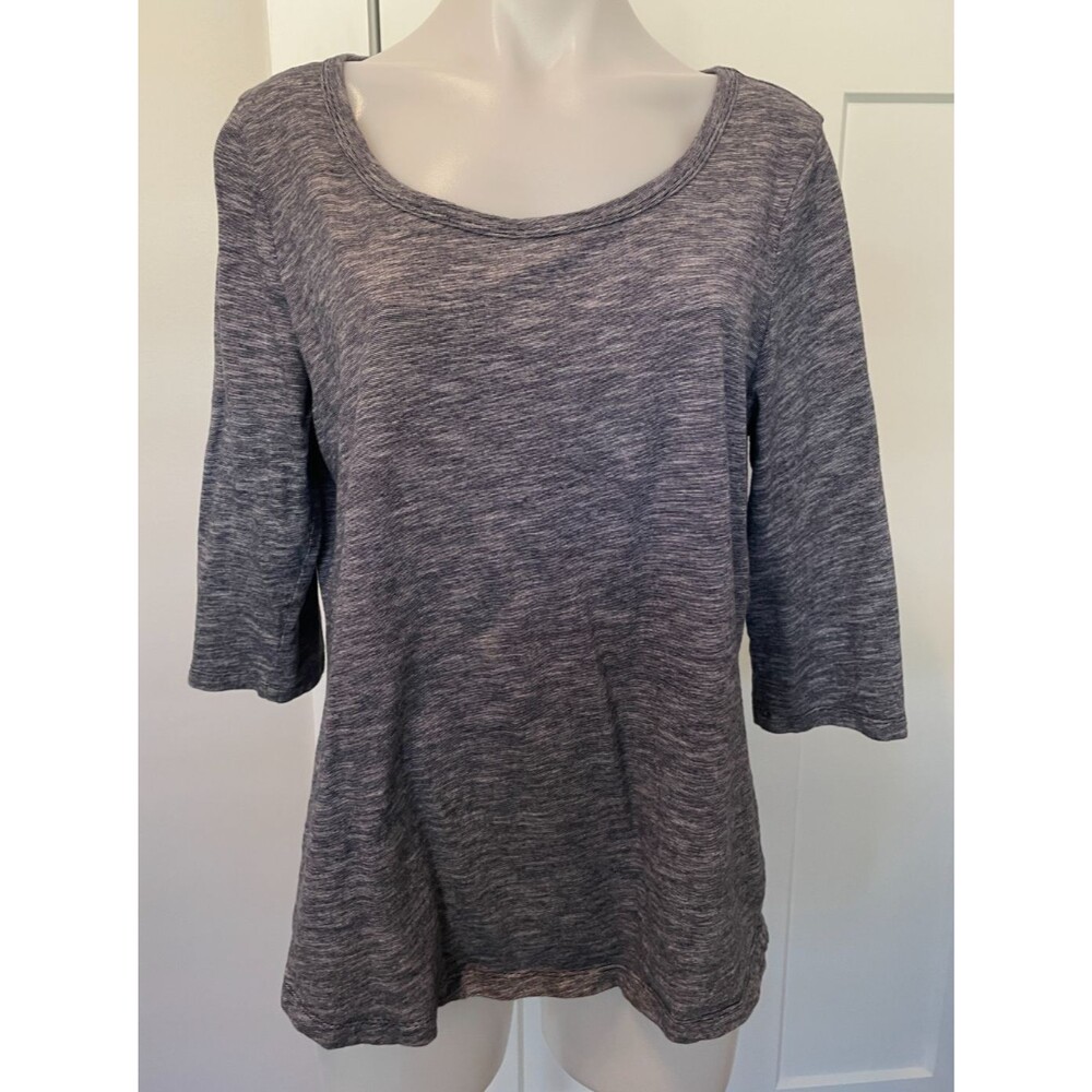 COLDWATER CREEK Womens Knit TOP 3/4 Sleeve BLUE White Size XL 18